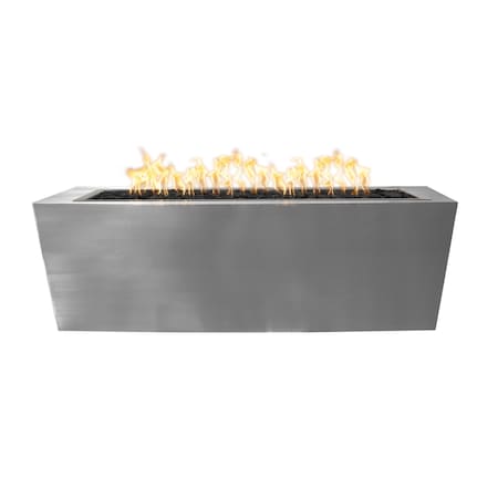 The Outdoor Plus 72 Rectangular Mesa Fire Pit - Stainless Steel - Match Lit - Liquid Propane OPT-SSTT7224-LP